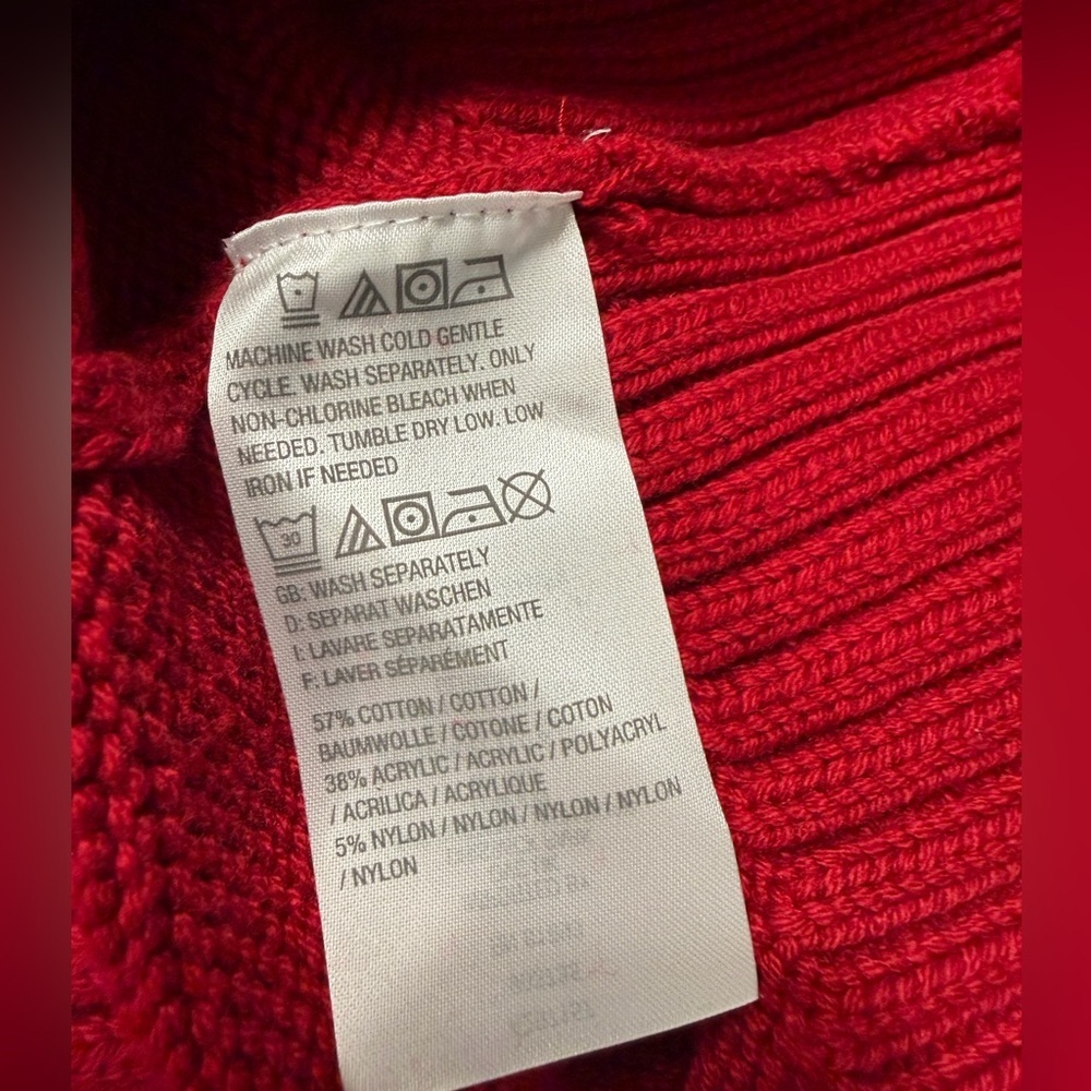 Susan Graver Red Cold Shoulder Knit Sweater Women’s 3X Cotton Blend Pullover - Picture 7 of 12